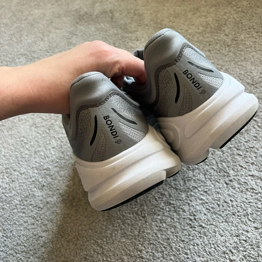Hoka One One Men's Gray and White Sneakers
